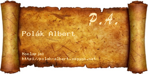 Polák Albert névjegykártya